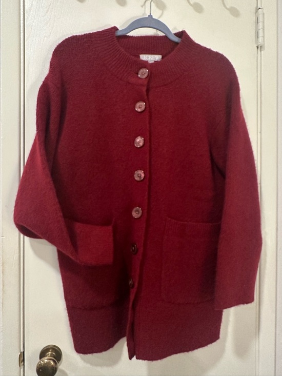 J. Crew Sweaters - J. Crew Deep Red Button-Front Merino Wool Blend Cardigan/Sweater Jacket